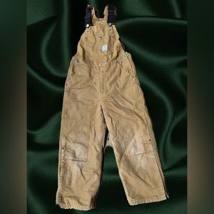 Youth Boys' Carhartt Small Size 10 Duck Bib Overall Quilt Lined Cotton Canvas